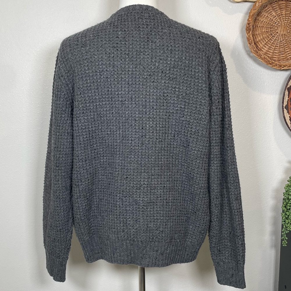 Men's Eddie Bauer Thick Chunky Fisherman’s Style Crewneck Sweater Gray Large - Picture 6 of 14